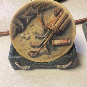 Golf clubs/bag coasters with holder